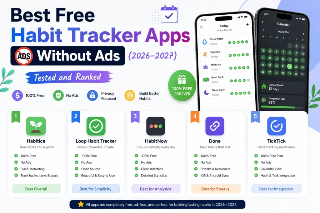 Best Free Habit Tracker Apps Without Ads