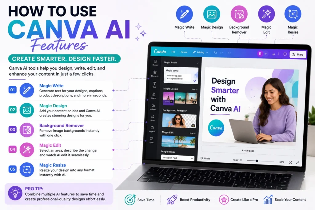 How to use Canva AI features