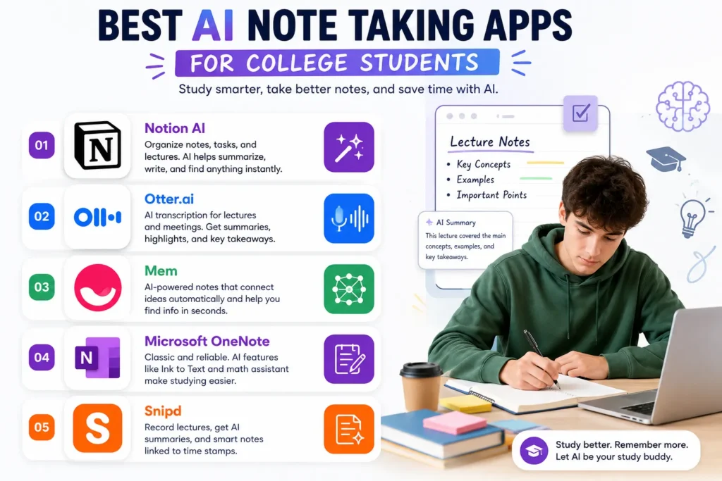 Best AI Note Taking Apps for College Students